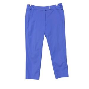 WHBM Pants Womens 12‎ Blue Perfect Form Slim Ankle Periwinkle Stretch 34x26 Crop